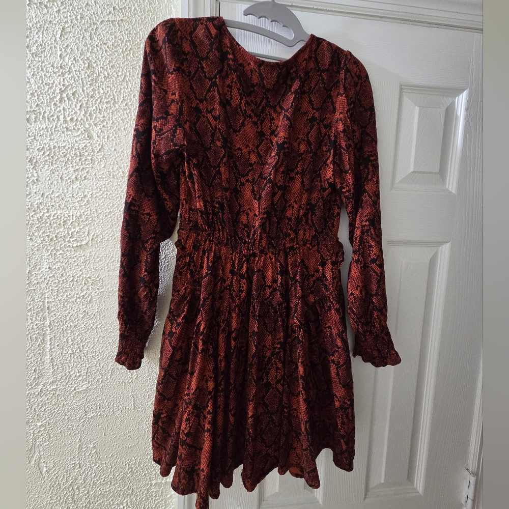 Jessica Simpson Burgundy Floral Long Sleeve Dress - Picture 3 of 7